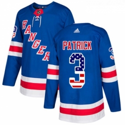 Youth Adidas New York Rangers 3 James Patrick Authentic Royal Blue USA Flag Fashion NHL Jersey 
