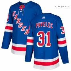 Youth Adidas New York Rangers 31 Ondrej Pavelec Authentic Royal Blue Home NHL Jersey 