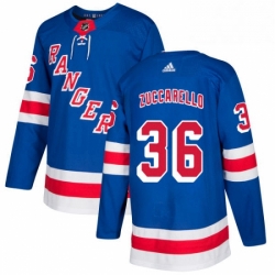 Youth Adidas New York Rangers 36 Mats Zuccarello Authentic Royal Blue Home NHL Jersey 