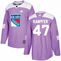 Youth Adidas New York Rangers 47 Steven Kampfer Authentic Purple Fights Cancer Practice NHL Jersey 