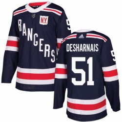 Youth Adidas New York Rangers 51 David Desharnais Authentic Navy Blue 2018 Winter Classic NHL Jersey 