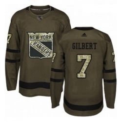 Youth Adidas New York Rangers 7 Rod Gilbert Premier Green Salute to Service NHL Jersey 