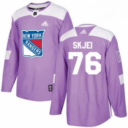 Youth Adidas New York Rangers 76 Brady Skjei Authentic Purple Fights Cancer Practice NHL Jersey 