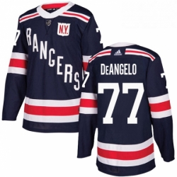 Youth Adidas New York Rangers 77 Anthony DeAngelo Authentic Navy Blue 2018 Winter Classic NHL Jersey 