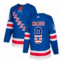 Youth Adidas New York Rangers 8 Cody McLeod Authentic Royal Blue USA Flag Fashion NHL Jersey 
