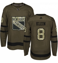 Youth Adidas New York Rangers 8 Kevin Klein Authentic Green Salute to Service NHL Jersey 