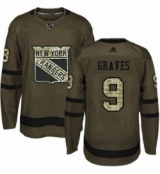 Youth Adidas New York Rangers 9 Adam Graves Premier Green Salute to Service NHL Jersey 