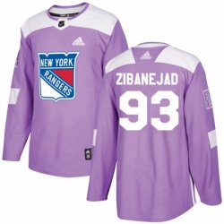 Youth Adidas New York Rangers 93 Mika Zibanejad Authentic Purple Fights Cancer Practice NHL Jersey 