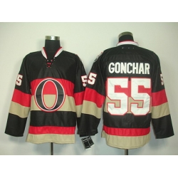 2011 New Hockey Jerseys Ottawa 55 Sergei Gonchar Black Color jersey