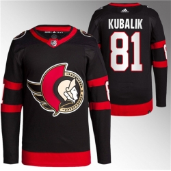 Men Ottawa Senators 81 Dominik Kubalik Black Premier Breakaway Stitched Jersey