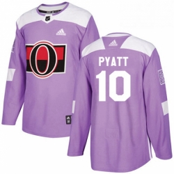 Mens Adidas Ottawa Senators 10 Tom Pyatt Authentic Purple Fights Cancer Practice NHL Jersey 