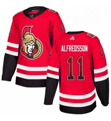 Mens Adidas Ottawa Senators 11 Daniel Alfredsson Authentic Red Drift Fashion NHL Jersey 