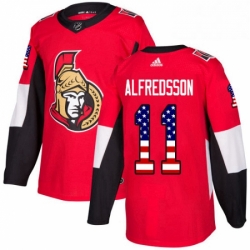 Mens Adidas Ottawa Senators 11 Daniel Alfredsson Authentic Red USA Flag Fashion NHL Jersey 