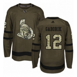 Mens Adidas Ottawa Senators 12 Marian Gaborik Authentic Green Salute to Service NHL Jersey 