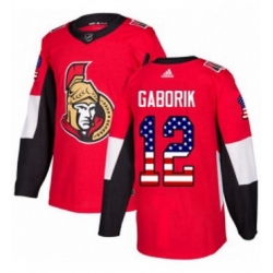 Mens Adidas Ottawa Senators 12 Marian Gaborik Authentic Red USA Flag Fashion NHL Jersey 