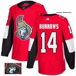 Mens Adidas Ottawa Senators 14 Alexandre Burrows Authentic Red Fashion Gold NHL Jersey 