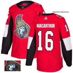 Mens Adidas Ottawa Senators 16 Clarke MacArthur Authentic Red Fashion Gold NHL Jersey 