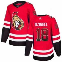 Mens Adidas Ottawa Senators 18 Ryan Dzingel Authentic Red Drift Fashion NHL Jersey 