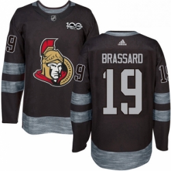 Mens Adidas Ottawa Senators 19 Derick Brassard Authentic Black 1917 2017 100th Anniversary NHL Jersey 