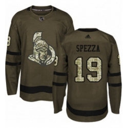 Mens Adidas Ottawa Senators 19 Jason Spezza Authentic Green Salute to Service NHL Jersey 