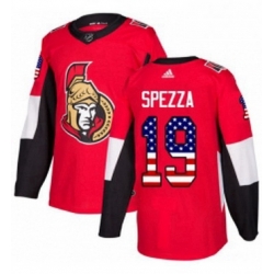 Mens Adidas Ottawa Senators 19 Jason Spezza Authentic Red USA Flag Fashion NHL Jersey 