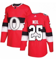 Mens Adidas Ottawa Senators 25 Chris Neil Authentic Red 2017 100 Classic NHL Jersey 