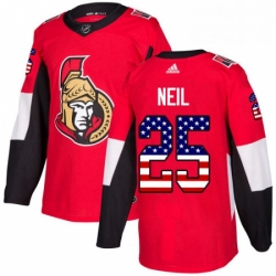 Mens Adidas Ottawa Senators 25 Chris Neil Authentic Red USA Flag Fashion NHL Jersey 