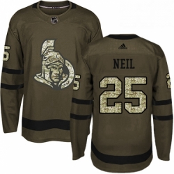 Mens Adidas Ottawa Senators 25 Chris Neil Premier Green Salute to Service NHL Jersey 