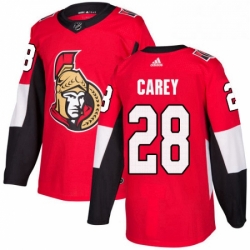 Mens Adidas Ottawa Senators 28 Paul Carey Premier Red Home NHL Jersey 