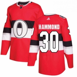 Mens Adidas Ottawa Senators 30 Andrew Hammond Authentic Red 2017 100 Classic NHL Jersey 