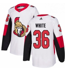 Mens Adidas Ottawa Senators 36 Colin White White Road Authentic Stitched NHL Jersey 
