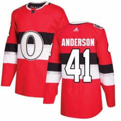 Mens Adidas Ottawa Senators 41 Craig Anderson Authentic Red 2017 100 Classic NHL Jersey 
