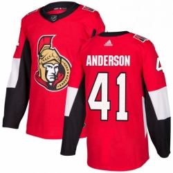 Mens Adidas Ottawa Senators 41 Craig Anderson Authentic Red Home NHL Jersey 