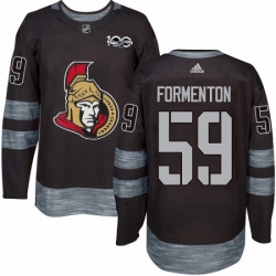 Mens Adidas Ottawa Senators 59 Alex Formenton Authentic Black 1917 2017 100th Anniversary NHL Jersey 
