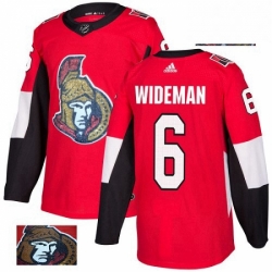 Mens Adidas Ottawa Senators 6 Chris Wideman Authentic Red Fashion Gold NHL Jersey 
