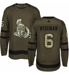 Mens Adidas Ottawa Senators 6 Chris Wideman Premier Green Salute to Service NHL Jersey 