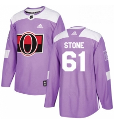 Mens Adidas Ottawa Senators 61 Mark Stone Authentic Purple Fights Cancer Practice NHL Jersey 