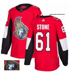 Mens Adidas Ottawa Senators 61 Mark Stone Authentic Red Fashion Gold NHL Jersey 
