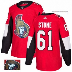 Mens Adidas Ottawa Senators 61 Mark Stone Authentic Red Fashion Gold NHL Jersey 