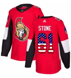 Mens Adidas Ottawa Senators 61 Mark Stone Authentic Red USA Flag Fashion NHL Jersey 