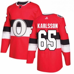 Mens Adidas Ottawa Senators 65 Erik Karlsson Authentic Red 2017 100 Classic NHL Jersey 