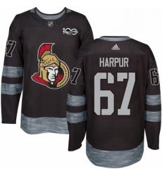 Mens Adidas Ottawa Senators 67 Ben Harpur Authentic Black 1917 2017 100th Anniversary NHL Jersey 