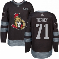 Mens Adidas Ottawa Senators 71 Chris Tierney Authentic Black 1917 2017 100th Anniversary NHL Jersey 