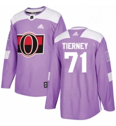 Mens Adidas Ottawa Senators 71 Chris Tierney Authentic Purple Fights Cancer Practice NHL Jersey 