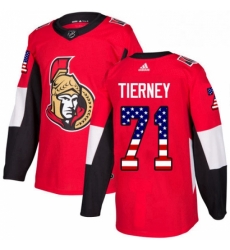 Mens Adidas Ottawa Senators 71 Chris Tierney Authentic Red USA Flag Fashion NHL Jersey 