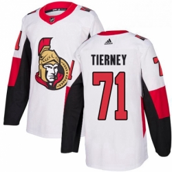 Mens Adidas Ottawa Senators 71 Chris Tierney Authentic White Away NHL Jersey 