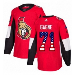 Mens Adidas Ottawa Senators 71 Gabriel Gagne Authentic Red USA Flag Fashion NHL Jersey 