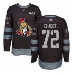 Mens Adidas Ottawa Senators 72 Thomas Chabot Authentic Black 1917 2017 100th Anniversary NHL Jersey 
