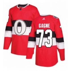 Mens Adidas Ottawa Senators 73 Gabriel Gagne Authentic Red 2017 100 Classic NHL Jersey 