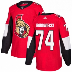 Mens Adidas Ottawa Senators 74 Mark Borowiecki Authentic Red Home NHL Jersey 